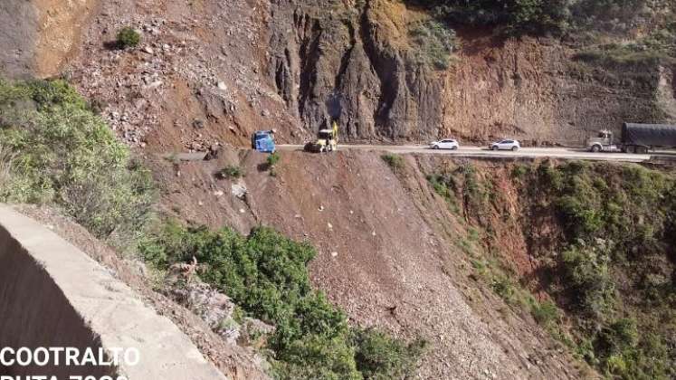 Derrumbe en el sitio Alto del Pozo, en la vía Cúcuta-Ocaña/Foto cortesía