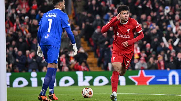 Luis Díaz celebró en la Europa League. 