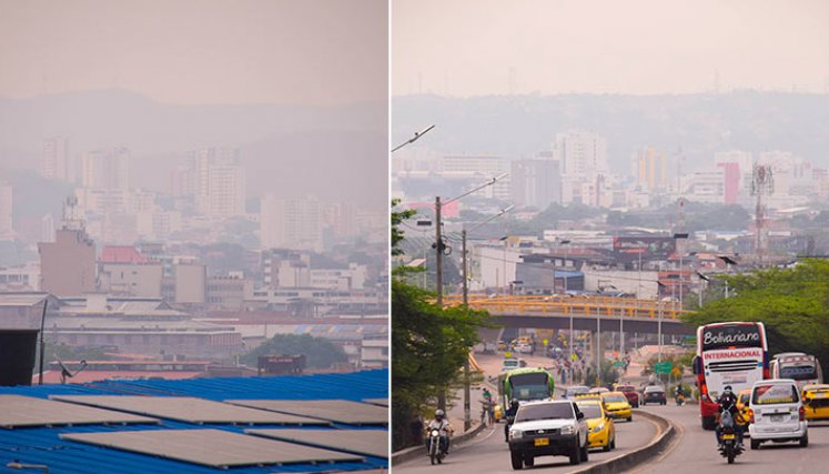 Así se veía ayer el cielo de Cúcuta, lo que parecía una fuerte nubosidad era en realidad la preocupante mala calidad del aire. Foto Cortesía