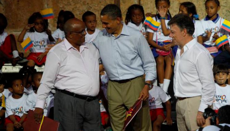 Benjamín Luna, Barack Obama y Juan Manuel Santos. Foto: El Universal