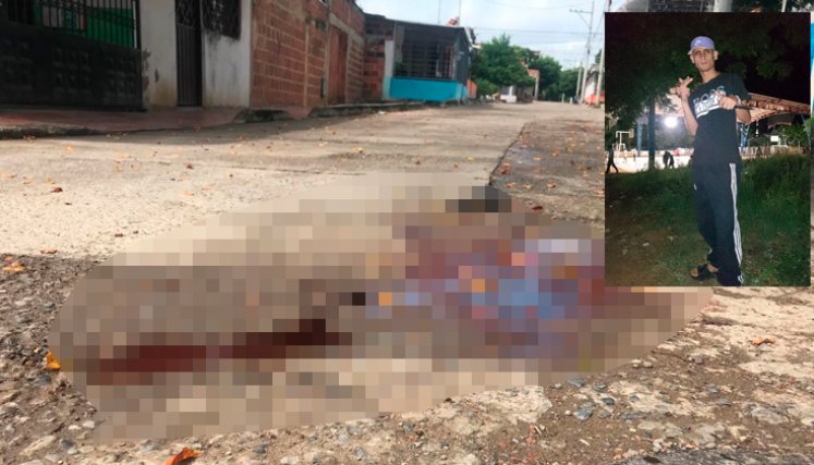 La sangre y la gorra que llevaba puesta Esneider Reyes quedaron sobre la avenida 9 con calle 33, donde fue asesinado.