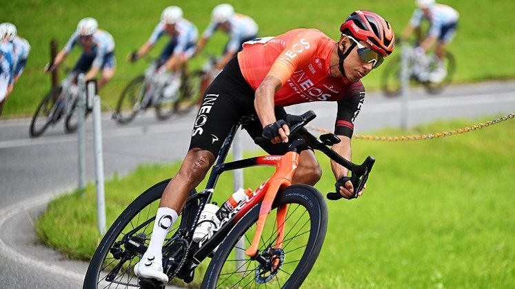 Egan Bernal fue tercero este jueves en la quinta etapa de la Vuelta a Suiza.