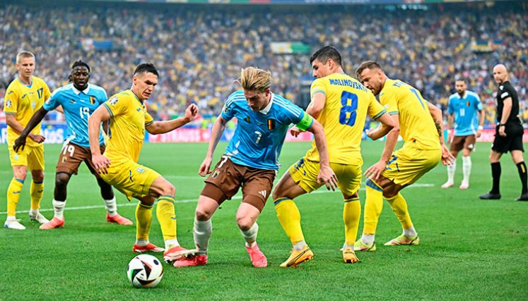 Bélgica vs. Ucrania, Eurocopa 2024. 