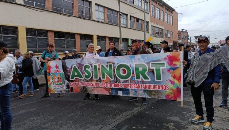 Desde el 12 de junio, los docentes anunciaron que estarían en paro indefinido. Esta fue parte de la marcha en Bogotá. / Foto: Cortesía / La Opinión 