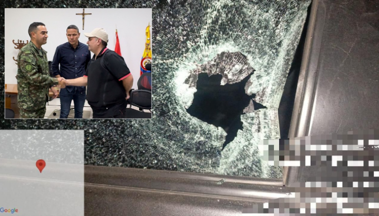La camioneta recibió varios impactos de bala en el parabrisas y el lateral izquierdo.