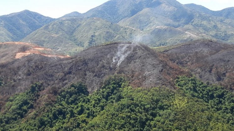 Luego de varios días fue extinguido el incendio forestal en zona rural de Ocaña./ Foto cortesía para La Opinión.