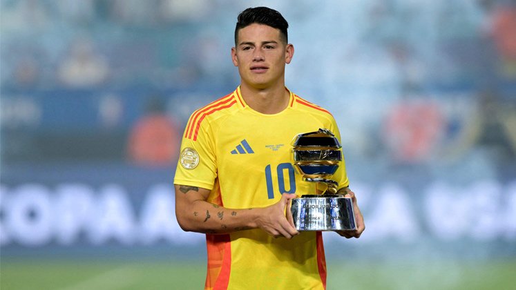 ¡Gracias por tanto, capitán! James fue elegido mejor jugador de la Copa América 2024