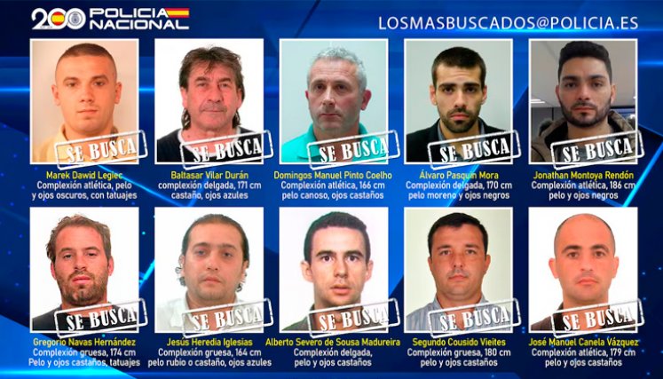 Los fugitivos más buscados en España