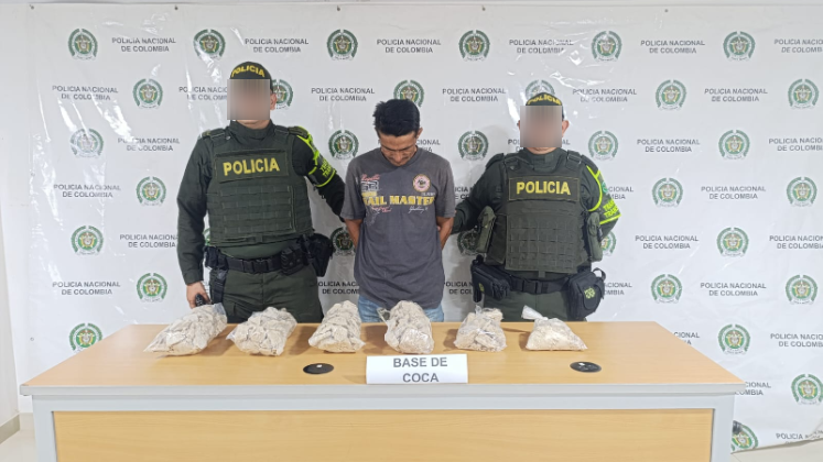 Jhon Freddy Ramírez fue capturado con la droga en la vía Sardinata-Cúcuta.