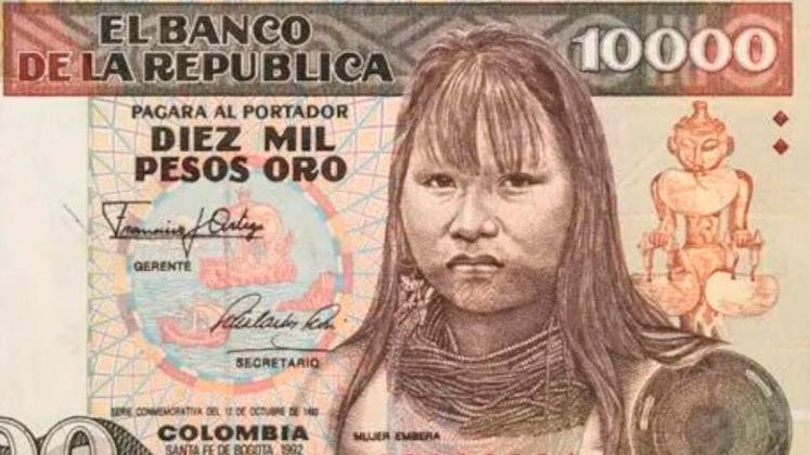 Billete de 10.000 colombiano 