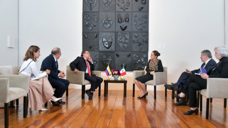 Reunión del presidente Gustavo Petro con su homóloga de México, Claudia Sheinbaum./ Foto: Colprensa