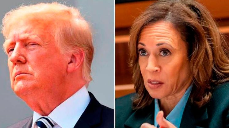 Donald Trump and Kamala Harris