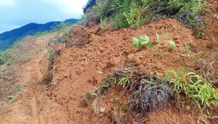 Una emergencia vial se registra en la zona rural del municipio de Hacarí ante los torrenciales aguaceros. 