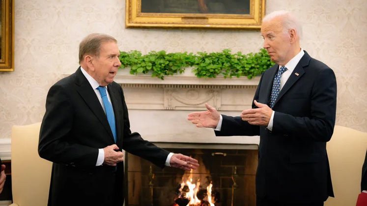 Edmundo González y Joe Biden 