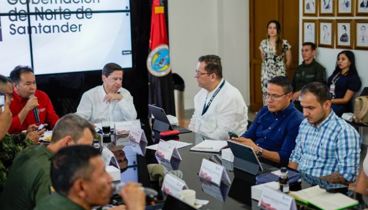 Encuentro del Ministro del Interior, Juan Fernando Cristo con el Gobernador./Foto Cortesía