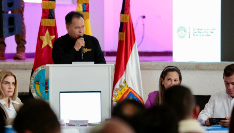 Gobernador William Villamizar desde Pamplona. 
