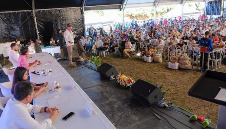 En Tibú, ayer, el presidente Gustavo Petro presentó los avances de los planes para el Catatumbo/Foto Presidencia de la república