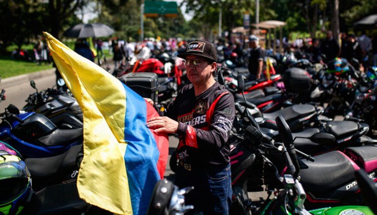 Protesta de motociclistas en Bogotá