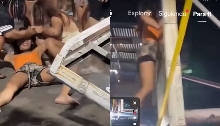 caída de una chica 