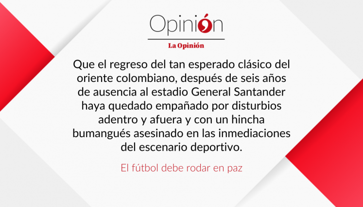 El fútbol debe rodar en paz