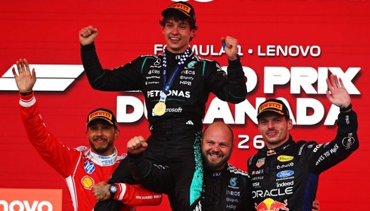 El italiano Kimi Antonelli (Mercedes Petronas) voló en Montreal.