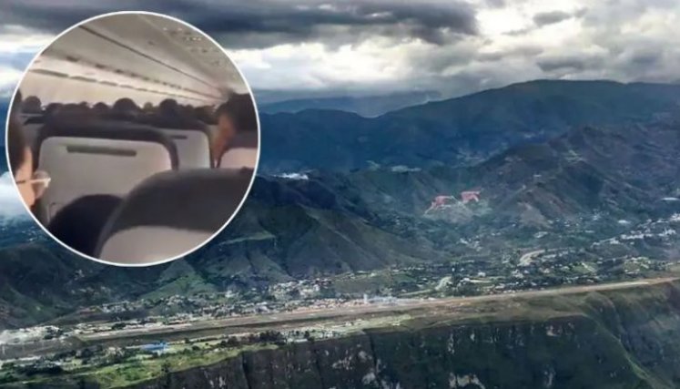 Aterrizaje en Pasto generó pánico en pasajero. Foto: Ig @HugoJav 