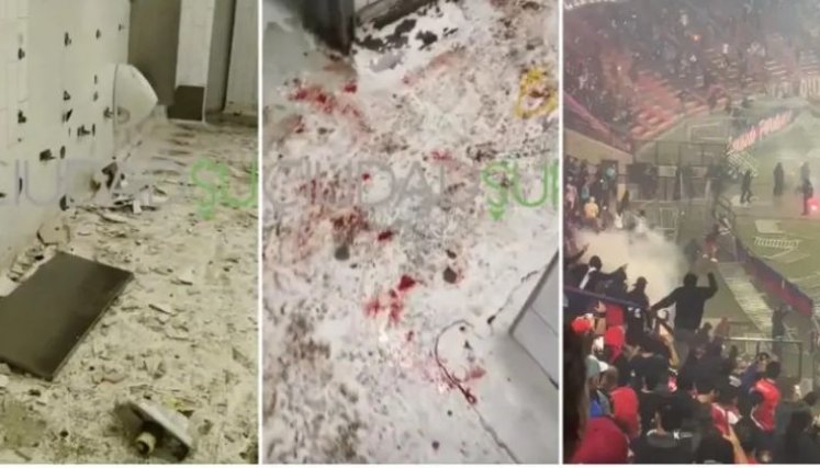 Destrozados con rastros de sangre: así quedaron algunos baños del Atanasio tras las protestas de hinchas del DIM