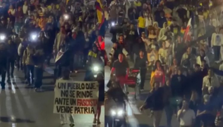 Protestas en Bogotá. Foto: @DonIzquierdo Vía X. El Colombiano.
