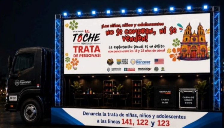 Carroza de la campaña contra la trata