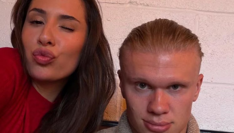 Haaland y su novia. Foto tomada de IG@erling
