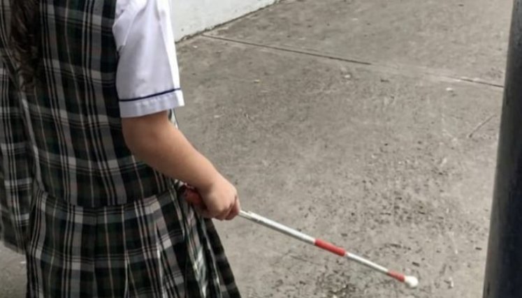 Niños con discapacidad visual.