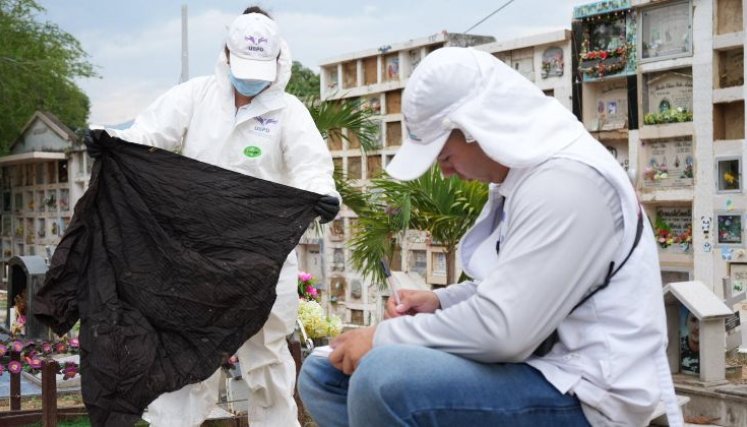 Unidad de Búsqueda de personas dadas por desaparecidas inicia trabajos forenses en el antiguo cementerio de El Zulia./Foto: Cortesía