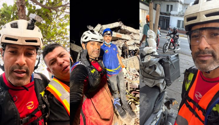 El entrenador de ciclismo que desafió el concreto para buscar vidas en La Guaira, Venezuela 