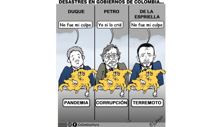 20-08-26 - Caricatura, Desastres en gobiernos de Colombia.