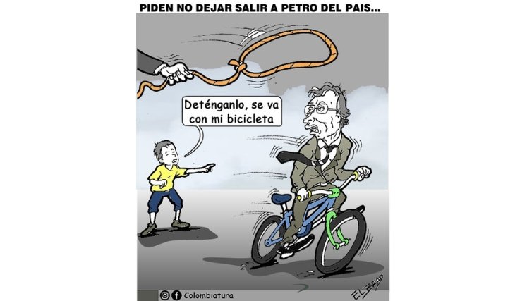 22-08-26 - Caricatura, Piden no dejar salir a Petro del país.