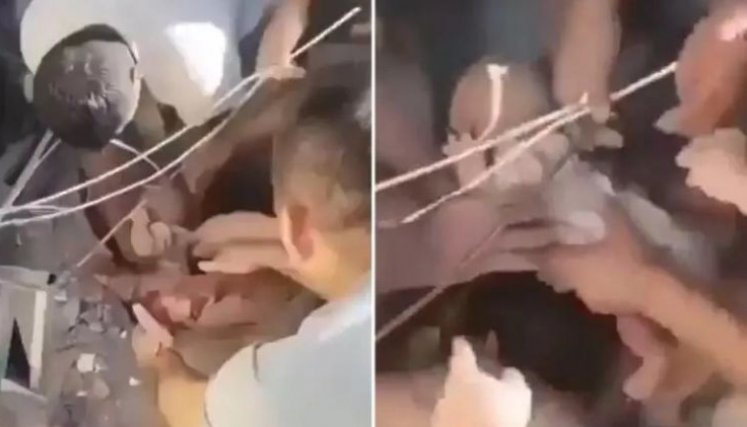 ¡Vida bajo los escombros! Tras el colapso de un edificio, rescatan a una madre y su bebé en Cali