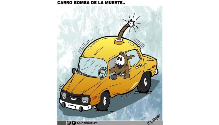 02-09-26 - Caricatura, Carro bomba de la muerte.