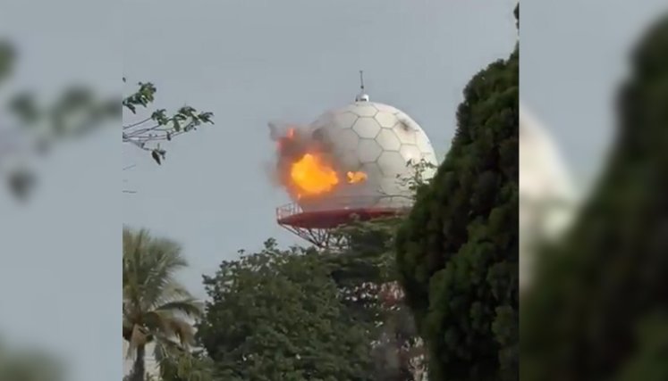Ataque-con-dron-a-radar-en-Cali. Foto: redes sociales captura.