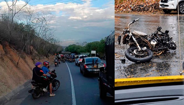 Enfrentamiento en vía a El Zulia. / Foto: cortesía
