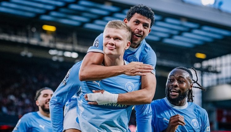 Erling Haaland ayudó en la victoria de los Cytizens en Liga Premier