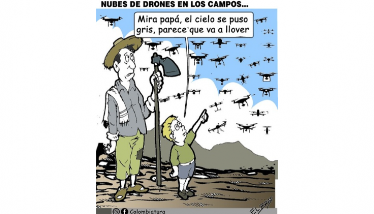 Nubes de drones en los campos...