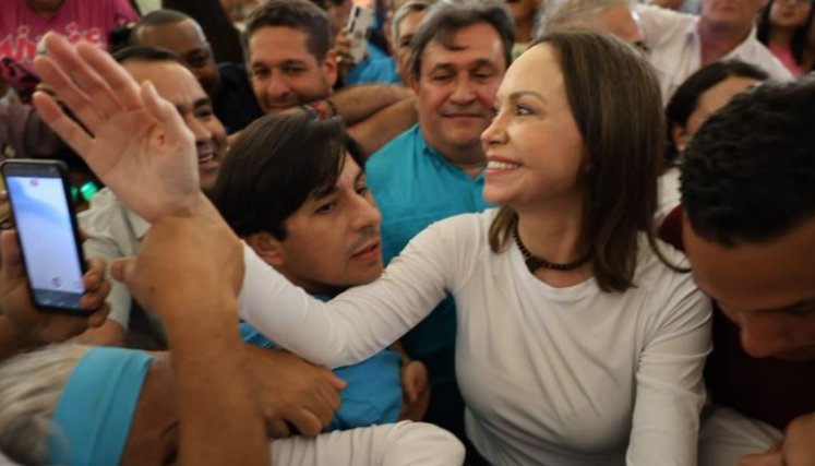En su arribo a Venezuela, María Corina Machado fue ovacionada por sus seguidores./Foto: Cortesía