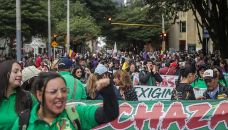 Bogotá salió en masa a marchar en protesta de las políticas del actual Gobierno./Foto Colprensa