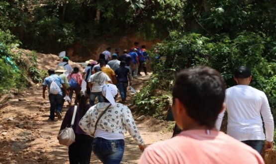 Llegan desplazados a la personería de Ocaña para entregar declaraciones del conflicto armado.