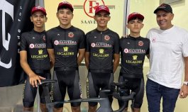 Estos son los cuatro ciclistas nortesantandereanos que estarán desde este jueves en la Vuelta de la Juventud Venezolana; Edward Noriega, Jesús Rodríguez, Clark Sandoval y Enderson Rodríguez.