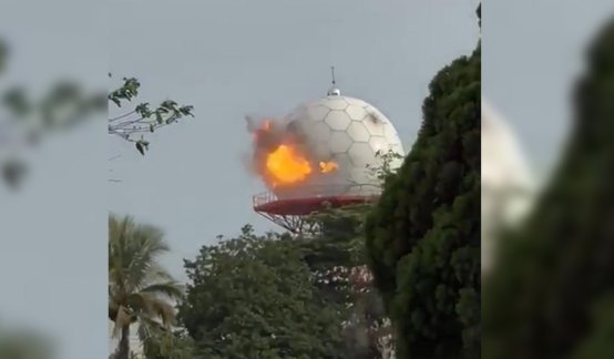Ataque-con-dron-a-radar-en-Cali. Foto: redes sociales captura.