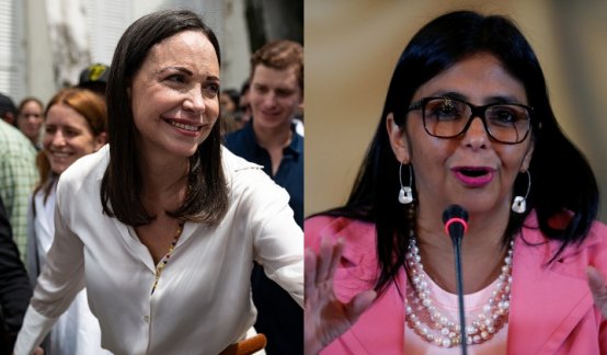 María Corina y Delcy. Foto: Colprensa.