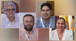 Antonio José Marín, alcalde de San Cayetano, José Luis Duarte C., alcalde de Chinácota, Wilden Fabián Capacho, alcalde de Labateca, Corina Durán, alcaldesa de Tibú