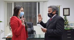 Se posesionaron las secretarias de Gobierno, Leidy Parra y Hacienda, Yamile Rodríguez. 