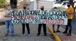Los maestros de la zona del Catatumbo adelantaron jornadas de protesta ante el desplazamiento laboral generado por el concurso de méritos. (Foto: Cortesía)